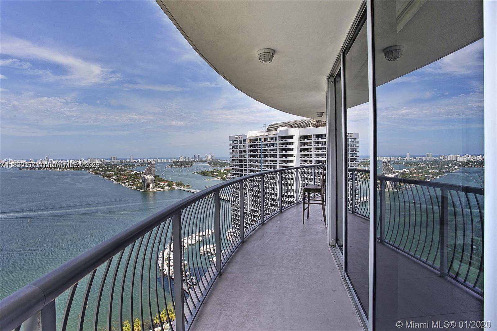 Stunning views of the bay from the open balcony on the 38th floor.