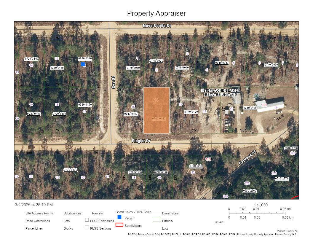 Nice lot in Interlachen, Putnam County Florida available for your new Florida home.