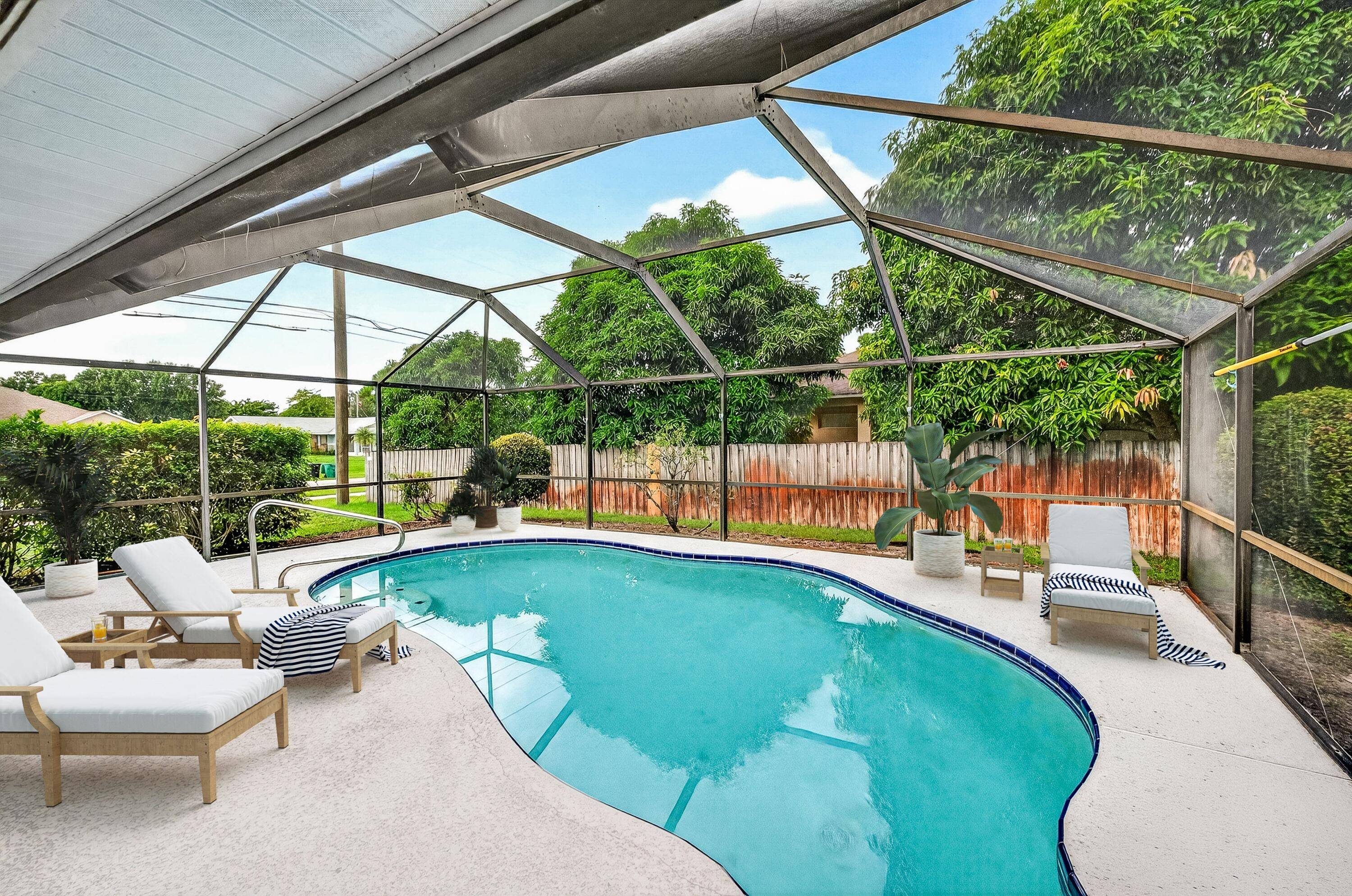 Discover your slice of paradise in this beautiful 3 den 2 bath pool home, spanning over 2, 000 sq ft of comfortable living space.