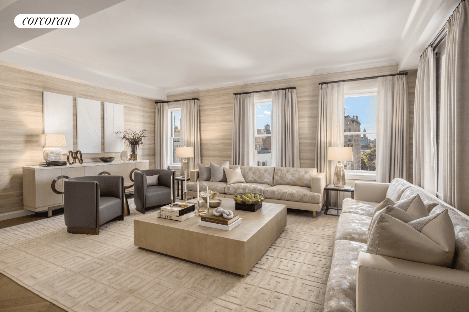 Ready for immediate occupancy, Residence 5A is a spacious 2, 184 square foot home with three bedrooms, three bathrooms, and a powder room.