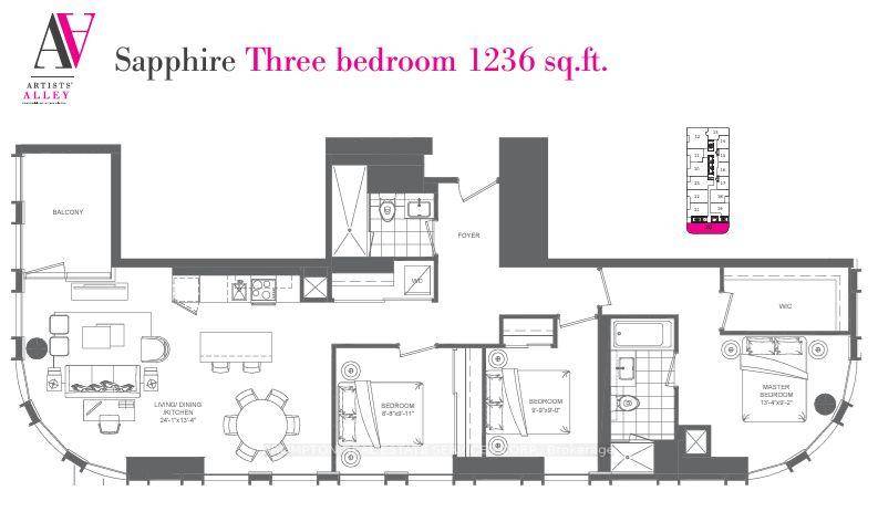 Brand New Landmark Building Artist Alley 3 Bedroom Unit With Panorama View.