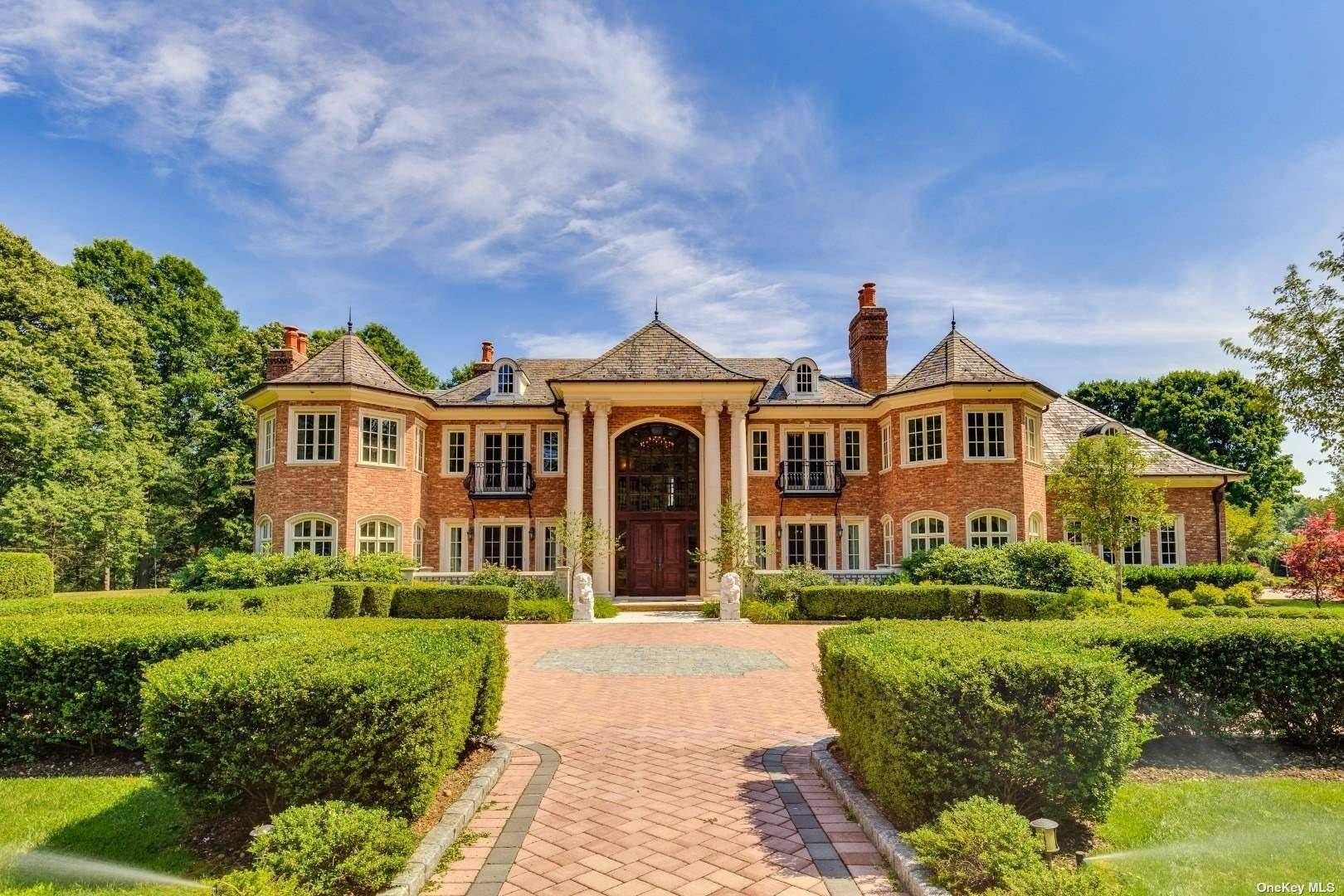 Old Westbury. Custom Built Brick Majestic Estate, Sitting on 5 Plush Acres.