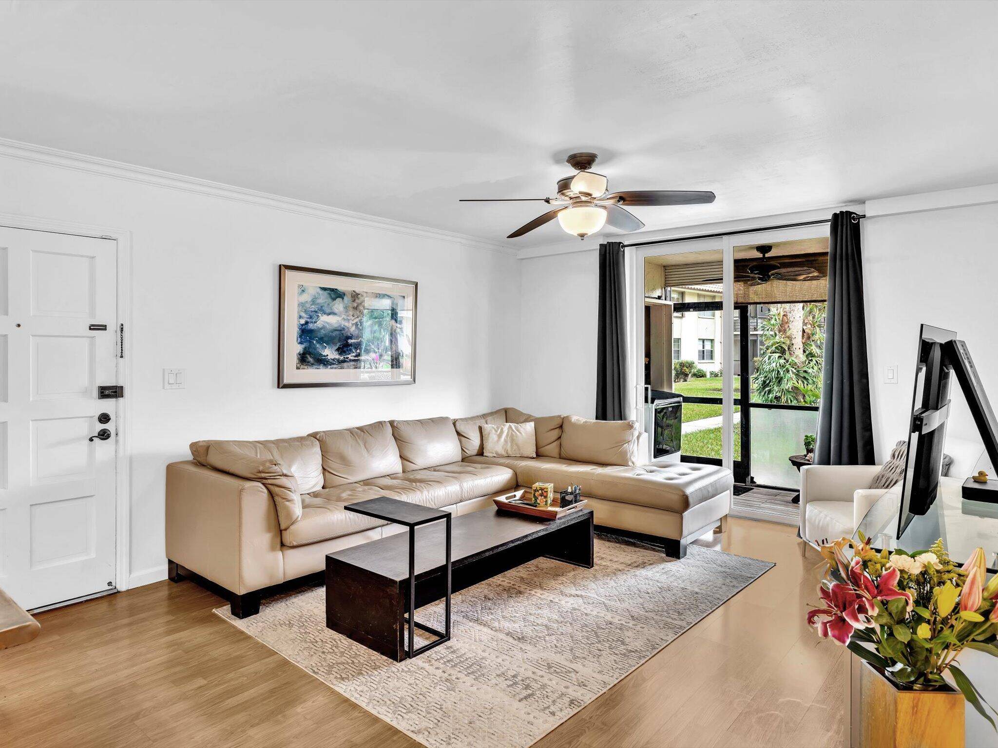 Excellent location ! First floor condo with hurricane impact glass windows and sliders.