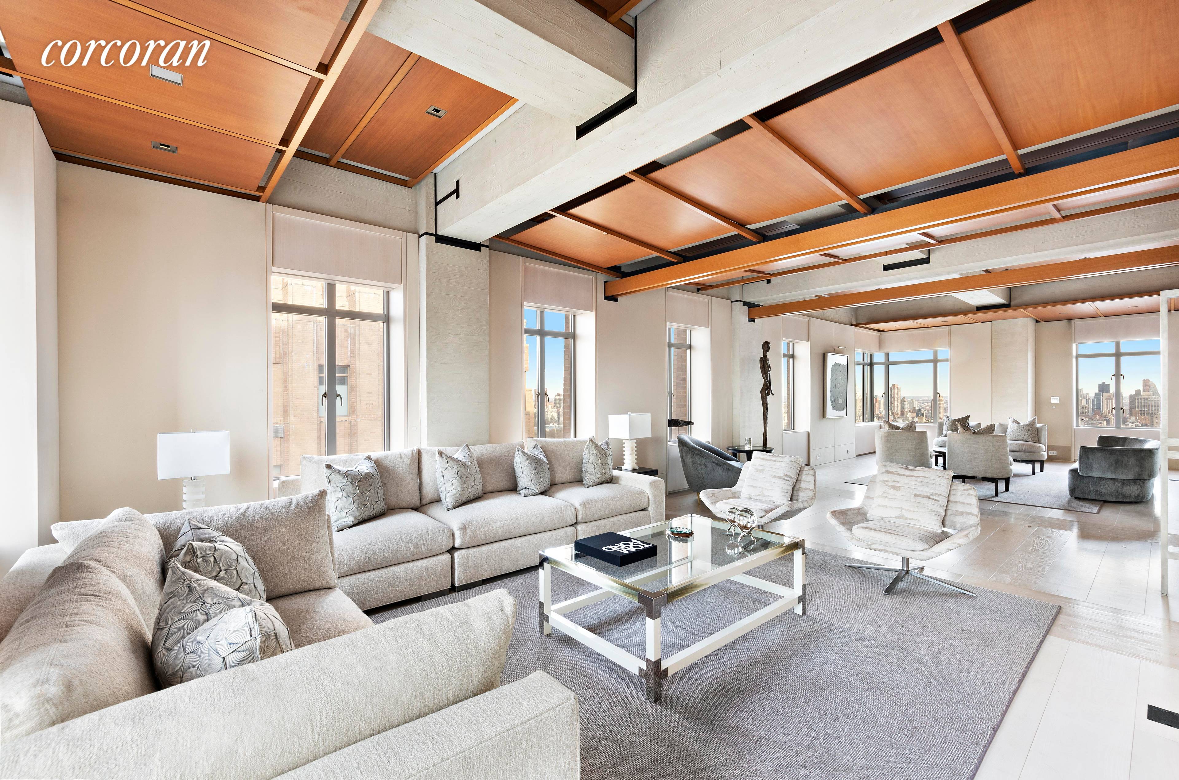 This stunning triplex penthouse apartment is located at the top of the South Tower of The Majestic on Central Park West.