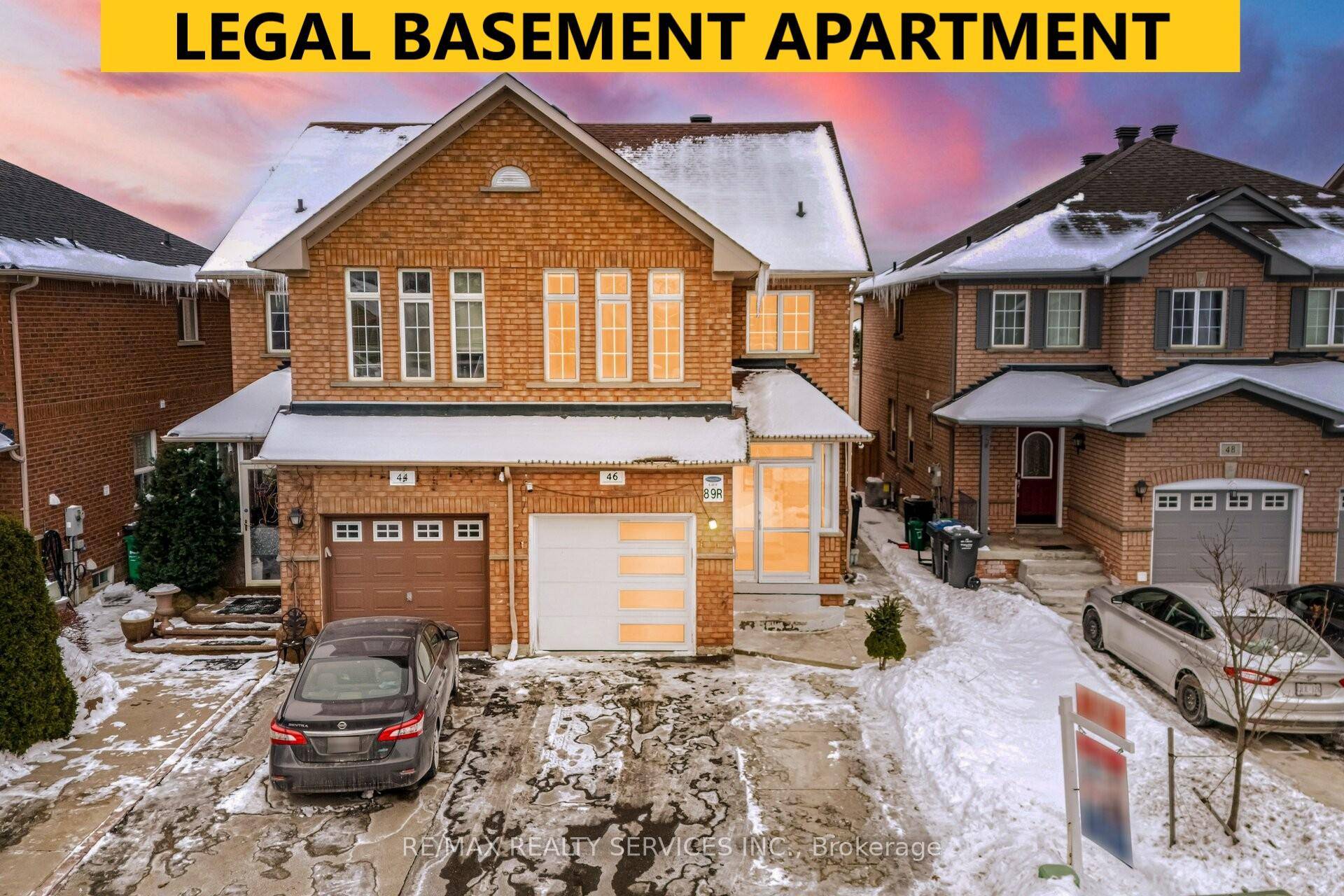 Immaculate Semi Detached House With 2nd Dwelling Legal Basement Apartment In Prestigious Vales of Castlemore Area !