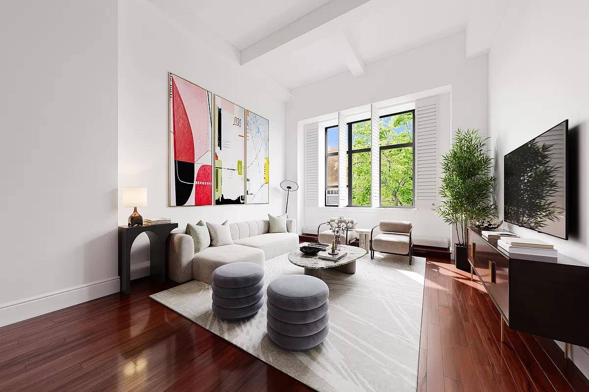 Available June 15th ! Move right in to this spacious and bright, oversized one bedroom duplex loft with a home office in the heart of the West Village.