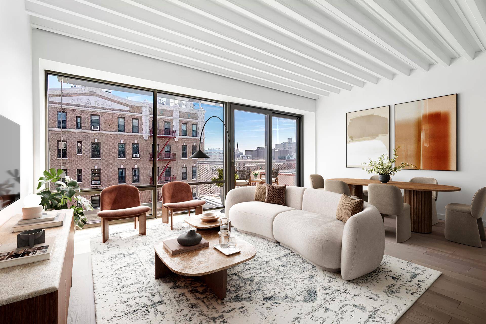 Enormous two bedroom two bathroom home with private balcony, excellent light and views, and parking available in Williamsburg's UnionBK.