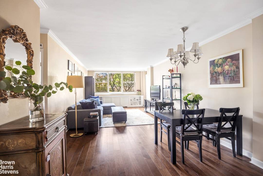 Apartment 6F is a renovated two bedroom home featuring two full bathrooms and a large balcony.