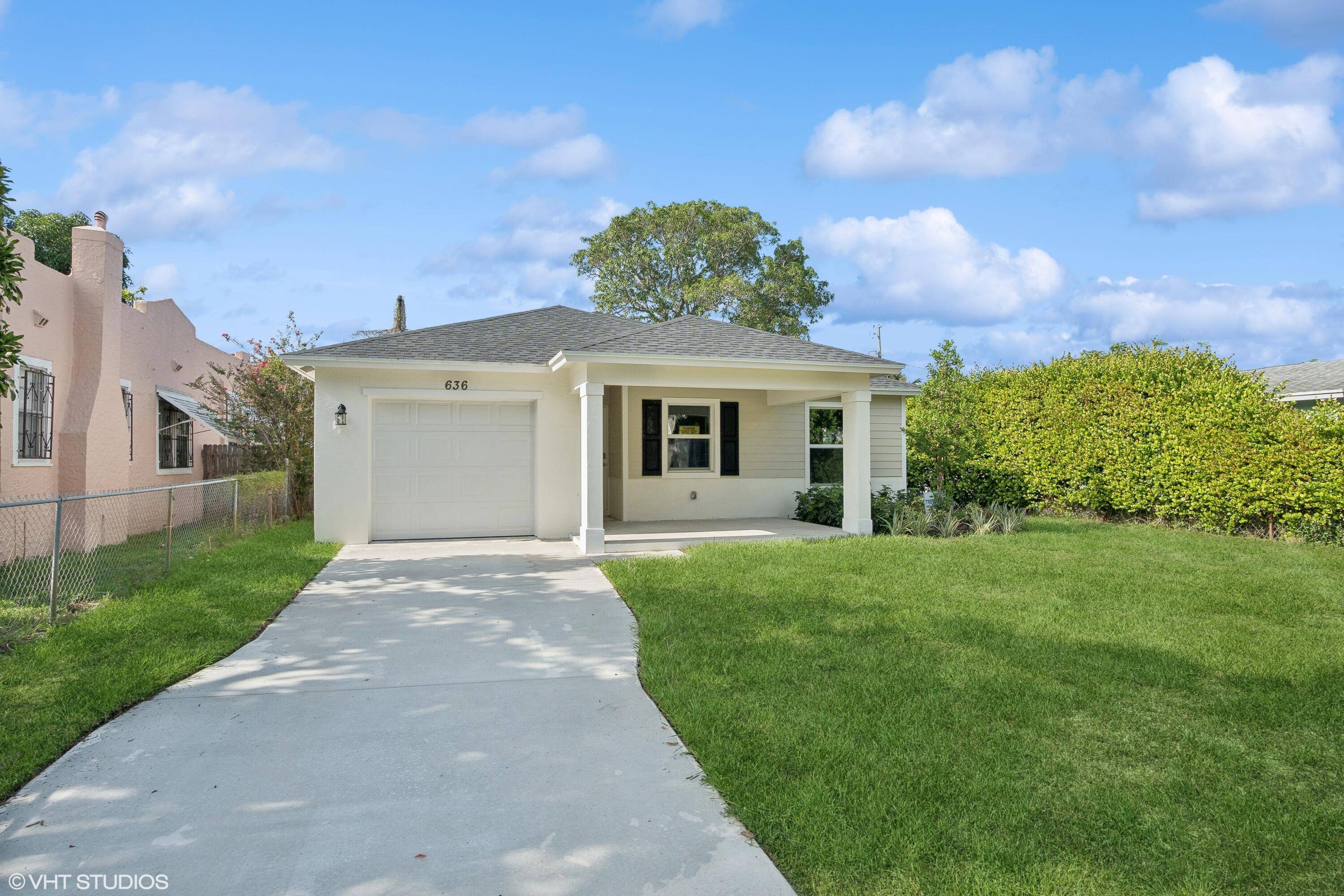 This new homes offers an open floor plan, tile flooring, impact glass windows, open front porch, one car garage with parking in driveway, and no HOA restrictions.