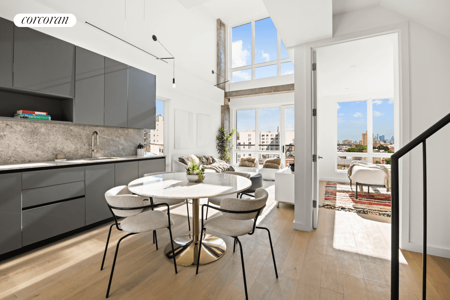 Welcome to Penthouse 6F at 1118 Fulton Street a breathtaking two bedroom, two bath penthouse that redefines modern urban living.