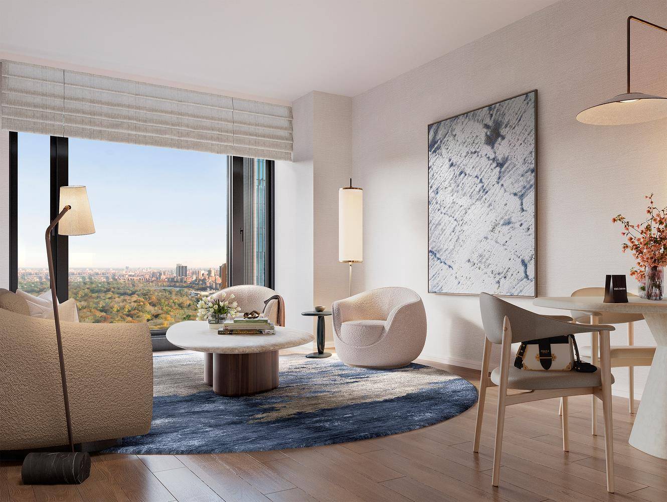 This gracious 1, 133 square foot, two bedroom, two bathroom residence designed by Thomas Juul Hansen, features an open living concept with floor to ceiling windows and northern and southern ...