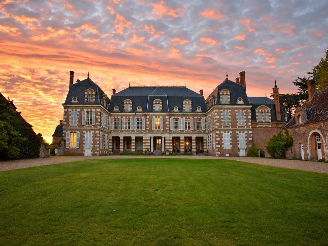 Majestic castle nestled in lush greenery