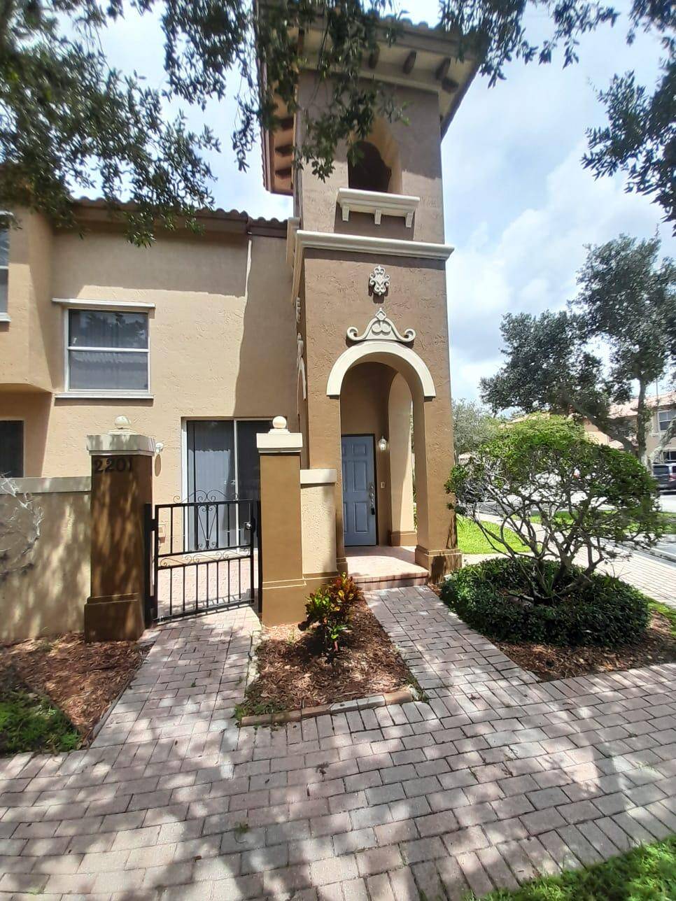 This townhome is located in a quiet residential gated community.