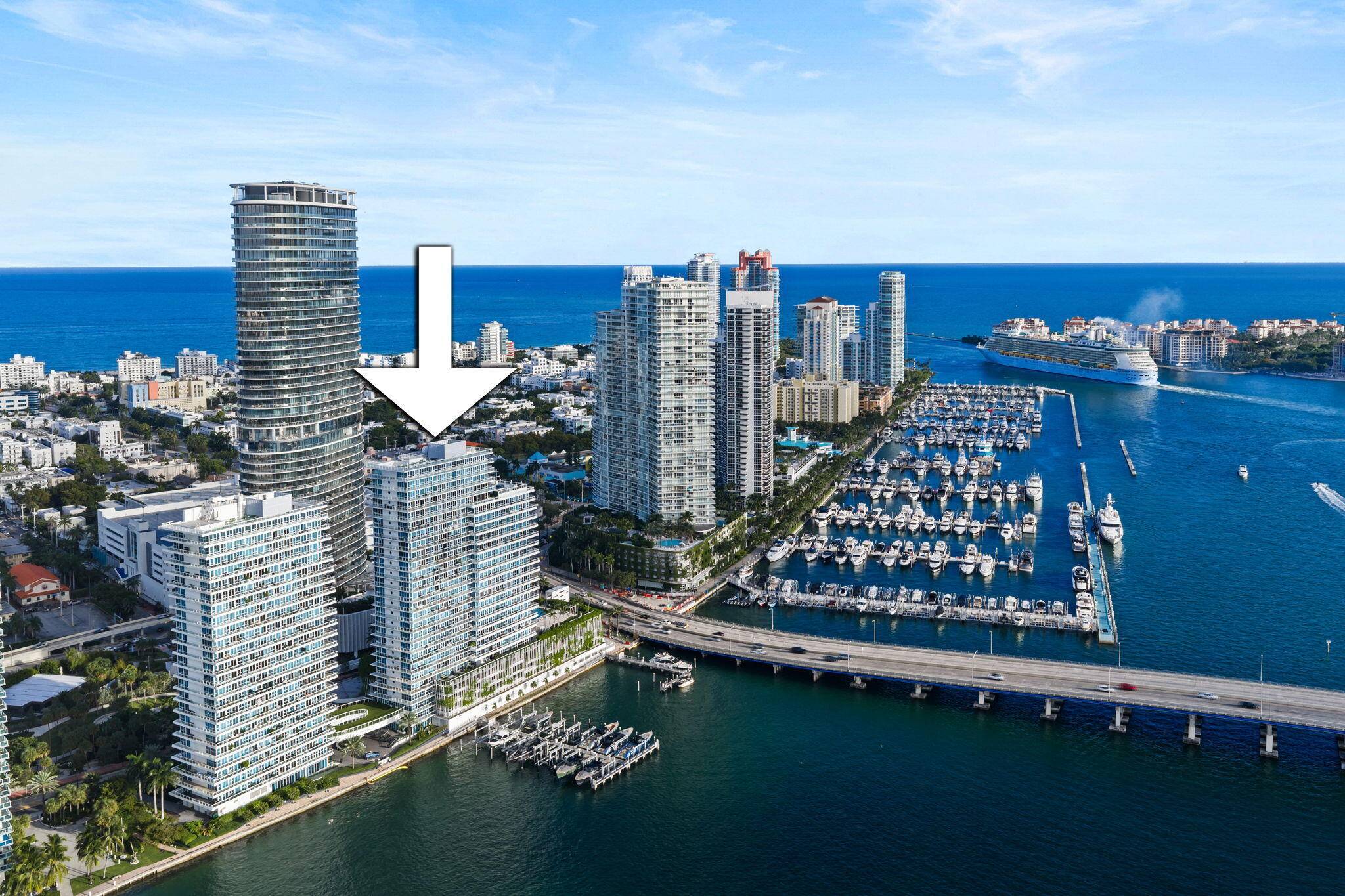 Fully renovated 2BD 2. 5BA corner at Bentley Bay South with dramatic 280 wraparound bay, skyline island views Star Palm Hibiscus, PortMiami, Downtown Brickell ocean peek.