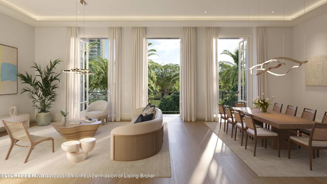 Residence 201 at South Flagler House is a beautifully appointed 2BR, 2.