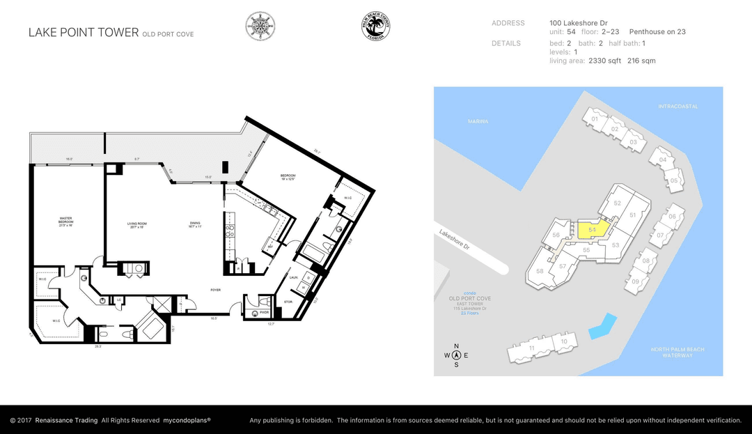 INTRODUCING RESIDENCE 1154 LAKE POINT TOWER IN OLD PORT COVE.