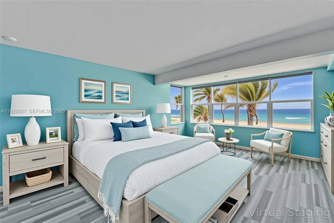 Fantastic 1 bedroom, 1 bath Corner Unit for 459, 000, with direct ocean views from every room in a boutique beachfront building on Hollywood Beach.