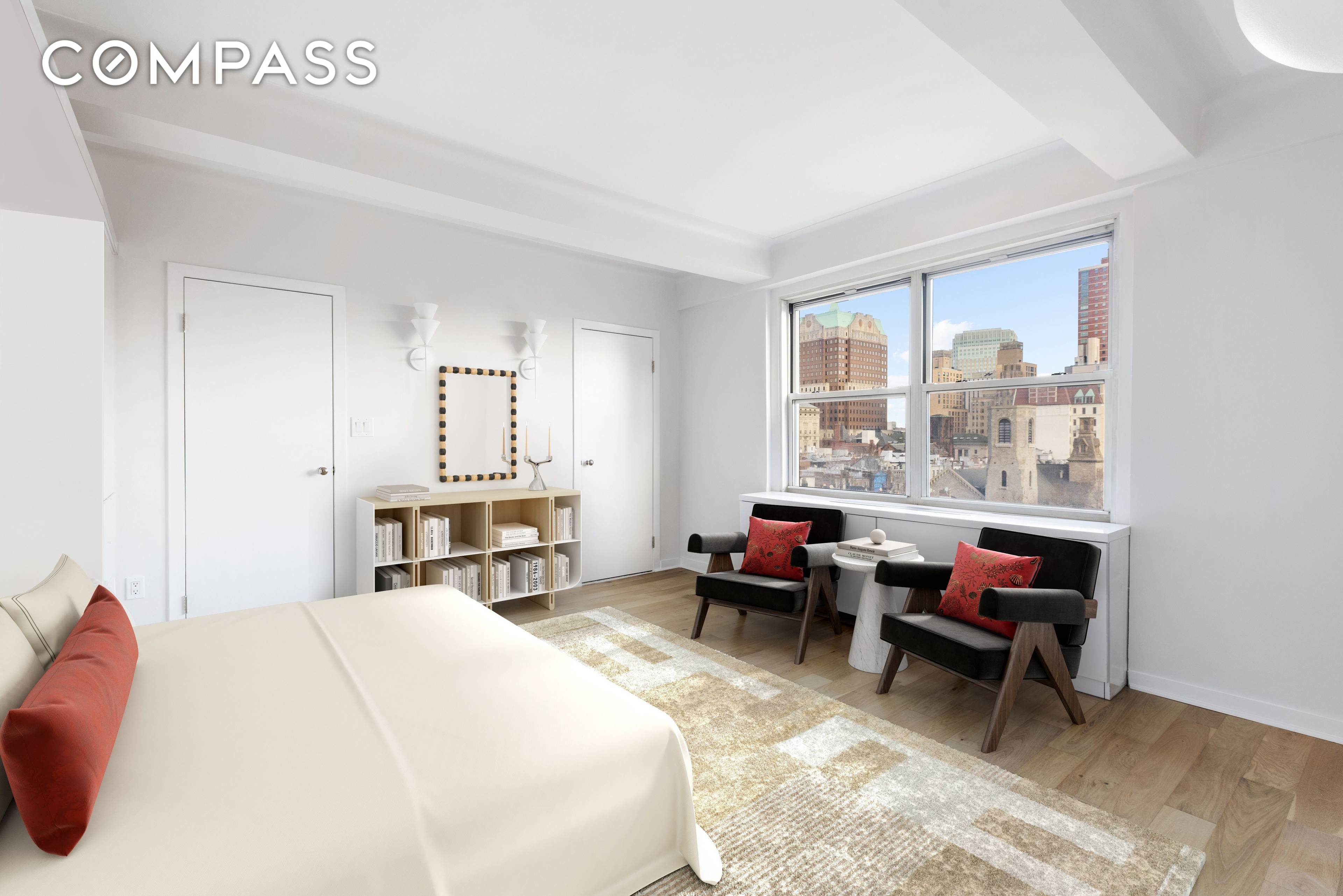 A minimalist dwelling comparable to a luxury hotel space on a beautiful Brooklyn Heights block.