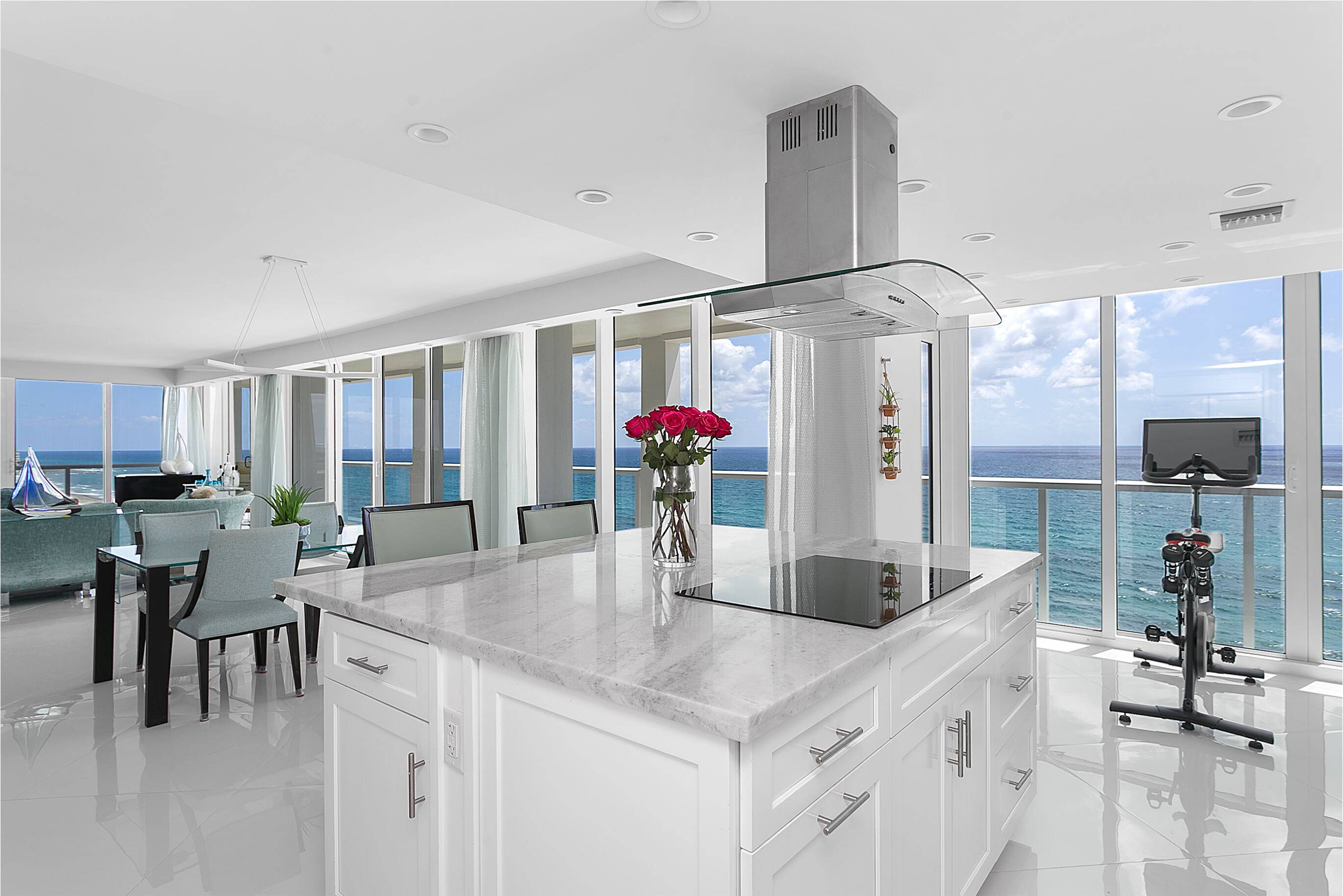 Newly Renovated high floor luxury suite with ocean and intercoastal views front to back.