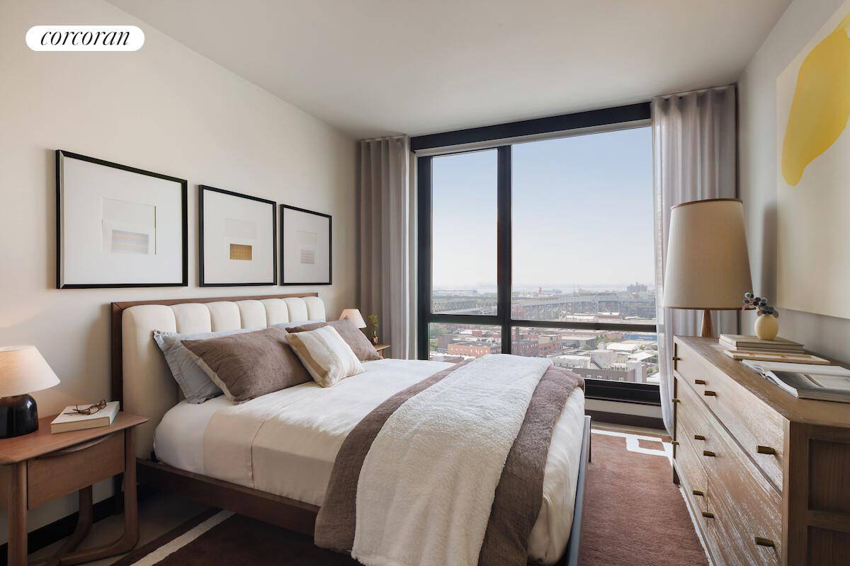 Western Facing Designer one bedroom with Lower Manhattan, Downtown Brooklyn and NY Harbor Views only minutes from the F, G and R Subway lines and across from JJ Byrne Washington ...
