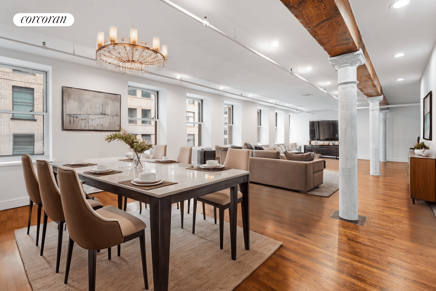 Step into this expansive 2, 850 square foot full floor loft that seamlessly combines historic charm with modern luxury.