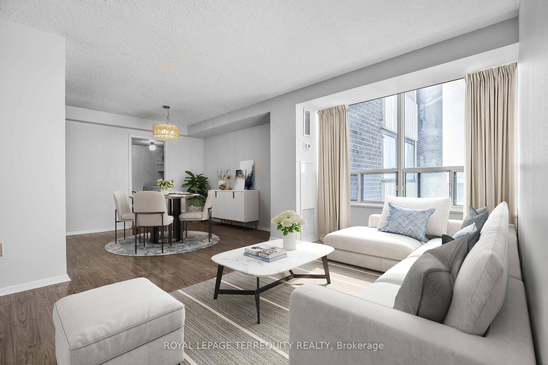 This Freshly painted, Thoughtfully Designed 1 Bedroom Den Condo Offers A Versatile Space, Perfect For Living, Working, and Entertaining.