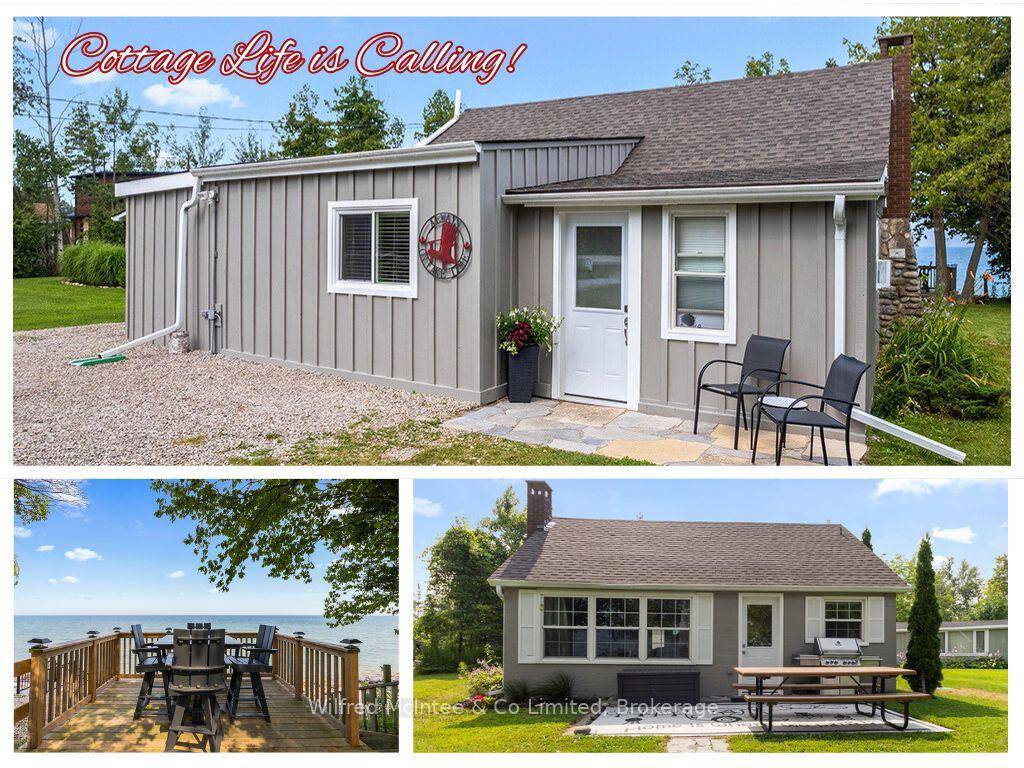 Check out this awesome waterfront leased land cottage featuring elevated panoramic lake views, spectacular sunsets, and brimming with rustic cottage charm.