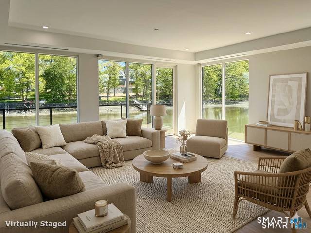 Introducing The Anchorage at Saugatuck Apartments a rare collection of just eight luxury waterfront residences available for yearly or 2 year lease along the picturesque Saugatuck River in Westport.