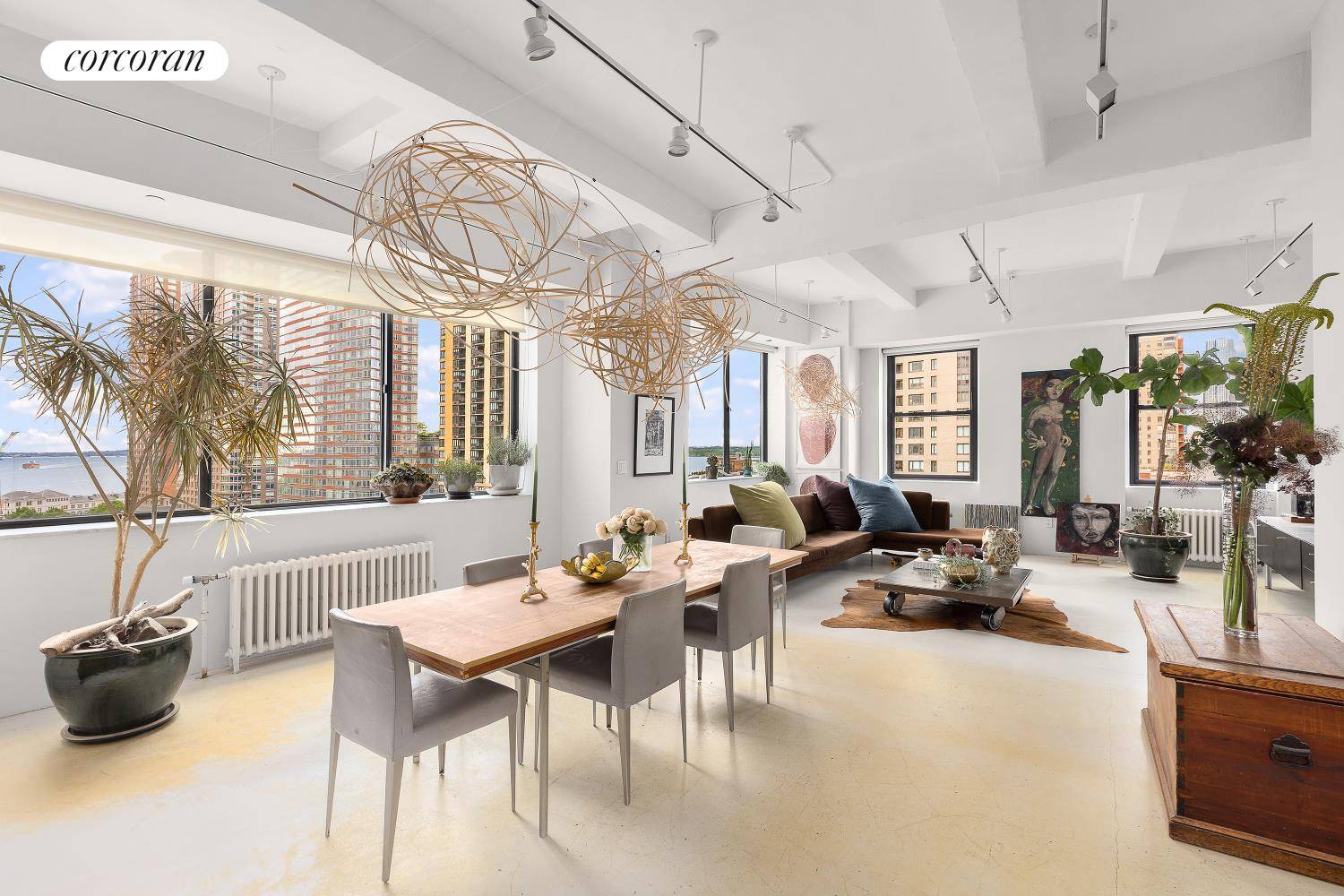 Stunning Full Floor Loft with Sweeping Water Views at 33 Rector Street, 10 Step into refined downtown living at 33 Rector Street, where this expansive, sun drenched full floor loft ...
