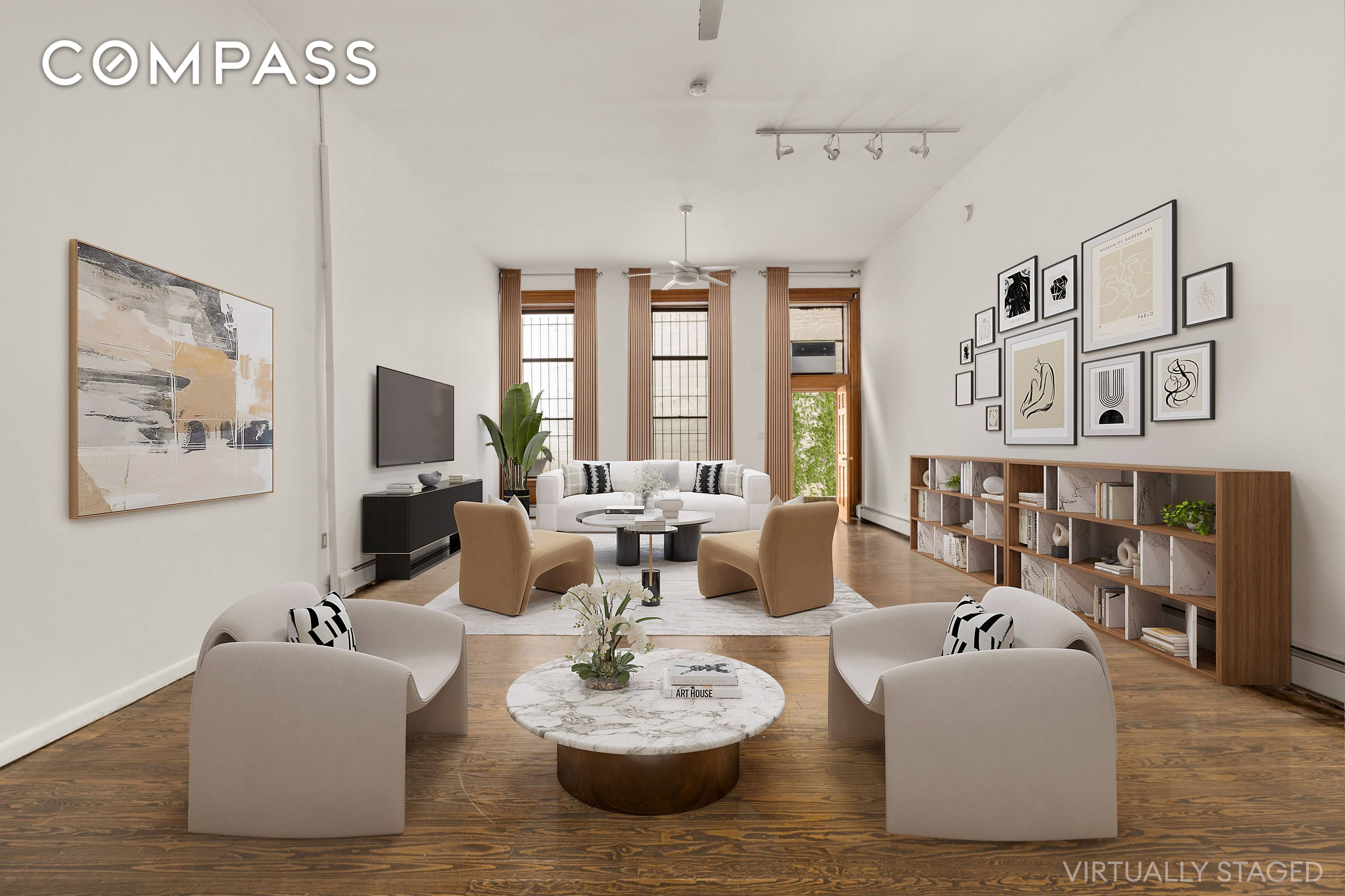 Rare Firehouse Loft For Rent in Fort Greene 3, 000 SqFt Duplex with 1, 800 SqFt Basement and Private Patio Welcome to 165 Clermont Avenue 1, a truly extraordinary 3, ...