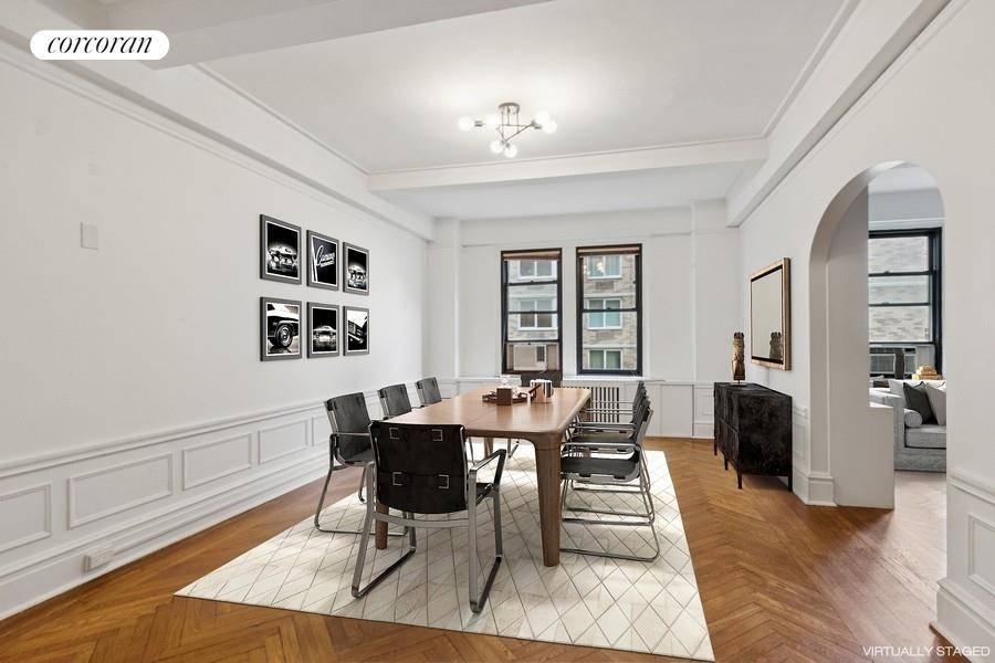 7 large rooms, 3 4 bedrooms, 3 full baths and 3 storage units in the basement that transfer with the apartment and pet friendly.
