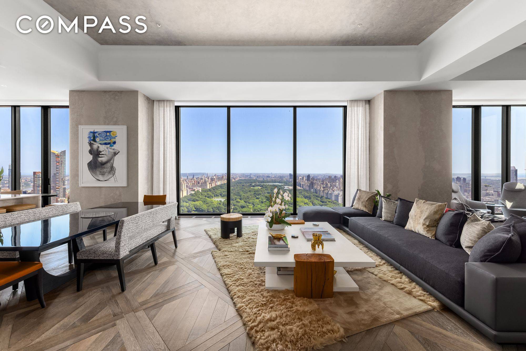 Positioned at the perfect elevation over Central Park with jaw dropping unobstructed views to the north and incredible exposures onto iconic towers including the Empire State Building to the south, ...