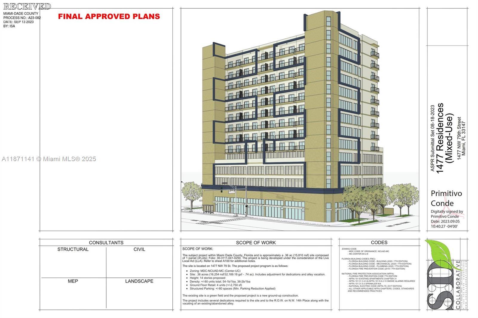 SITE PLAN APPROVED Opportunity Zone project for 126 units retail.