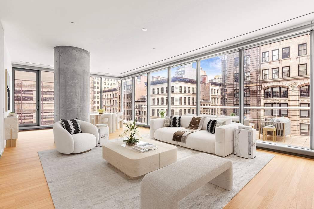 Welcome to residence 7E at 56 Leonard, a pinnacle of ultra luxury modern condominiums located in TriBeCa, celebrated for its prime location and iconic architectural design.