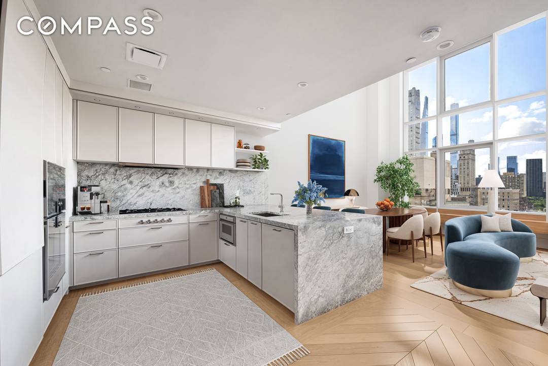 Corner 2 bedroom w soaring ceilings This sprawling, 1860 sqft residence features voluminous 19 ceilings and frames panoramic views of the Manhattan skyline to the North and West through floor ...