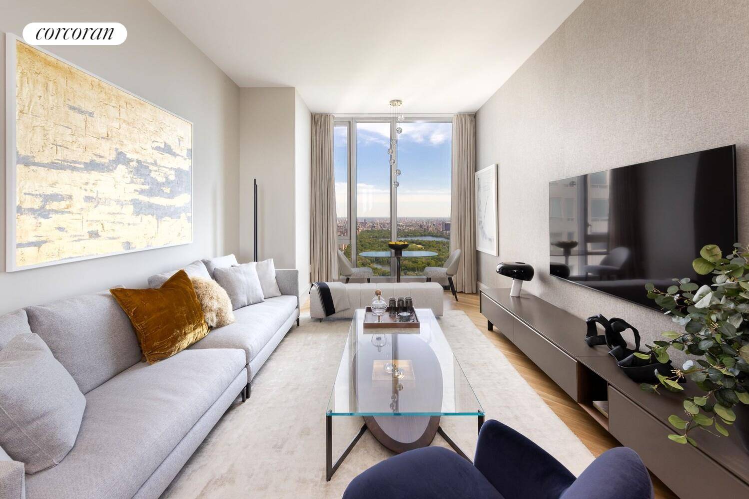 This north facing two bedroom, two and a half bathroom residence is located at an elevation of over 675 feet and features direct views of Central Park from every room ...