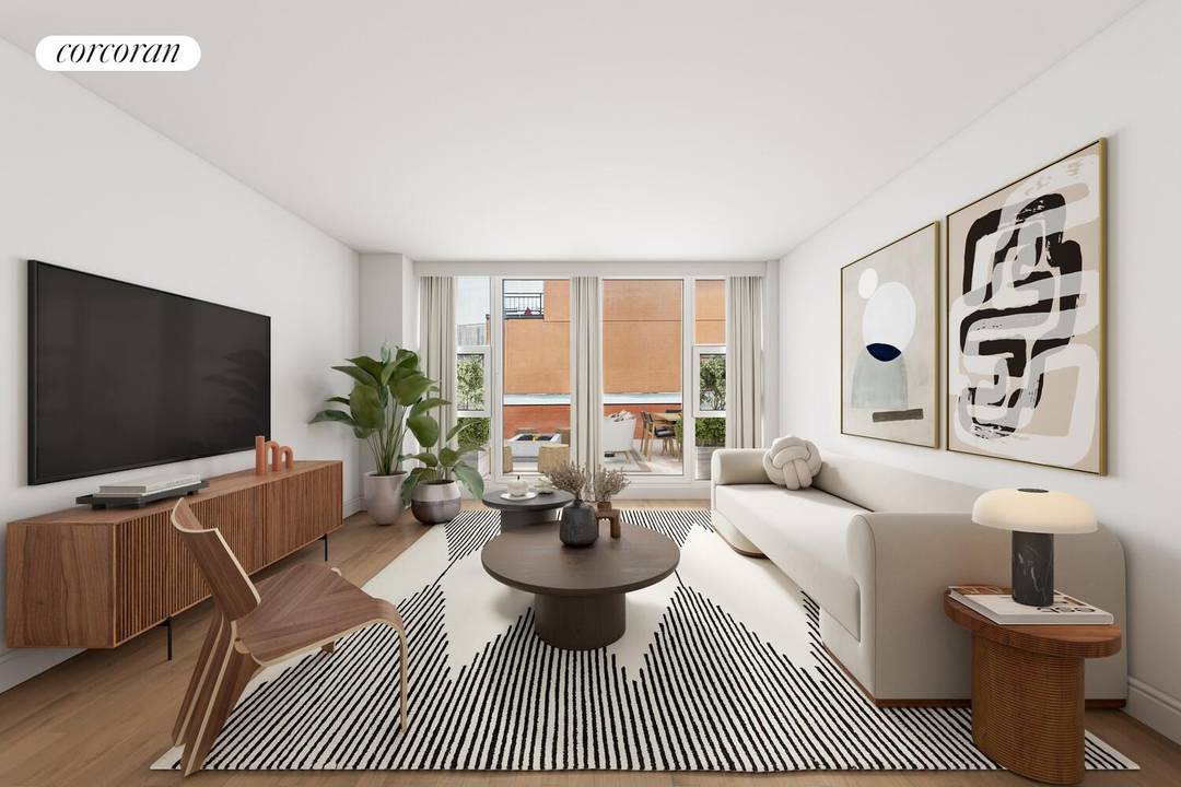 Welcome to residence 2A at 609 Myrtle Avenue, a spacious 2 bedroom, 2 bathroom condominium with an over 1, 000 square foot private terrace, nestled in the vibrant Bedford Stuyvesant ...