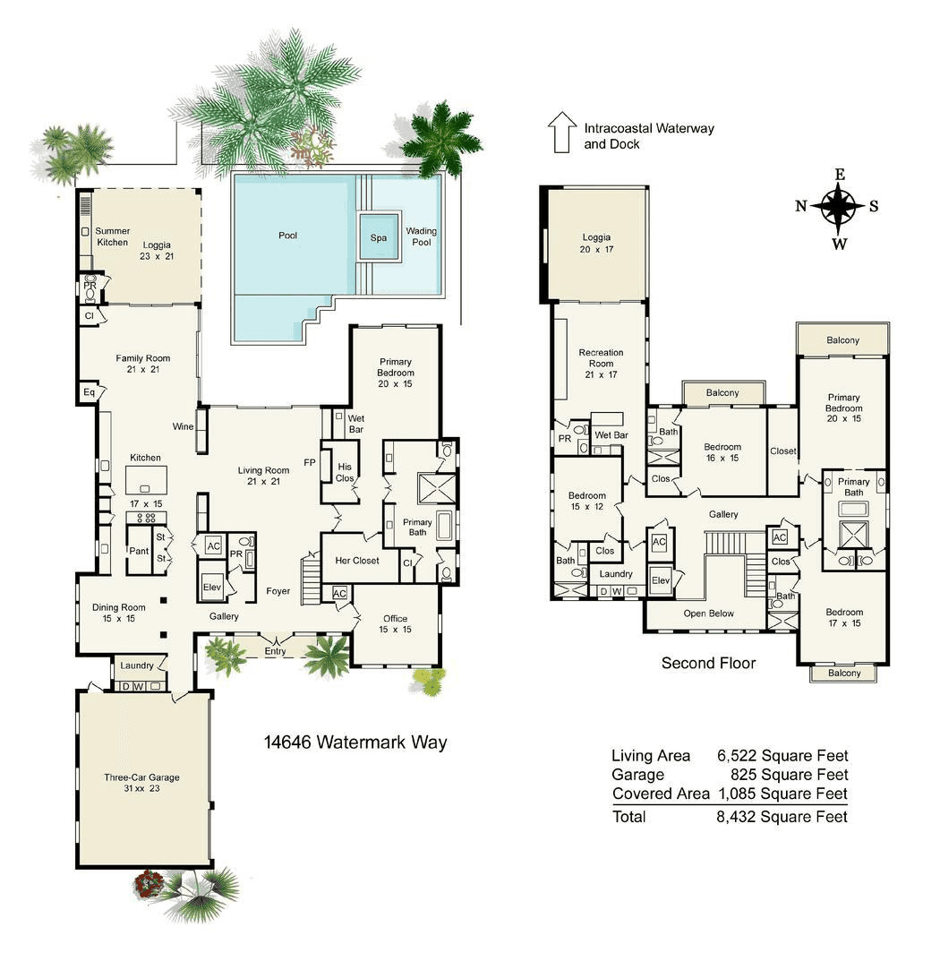 EXQUISITE Custom Waterfront Estate built in 2015 offers the finest quality construction.