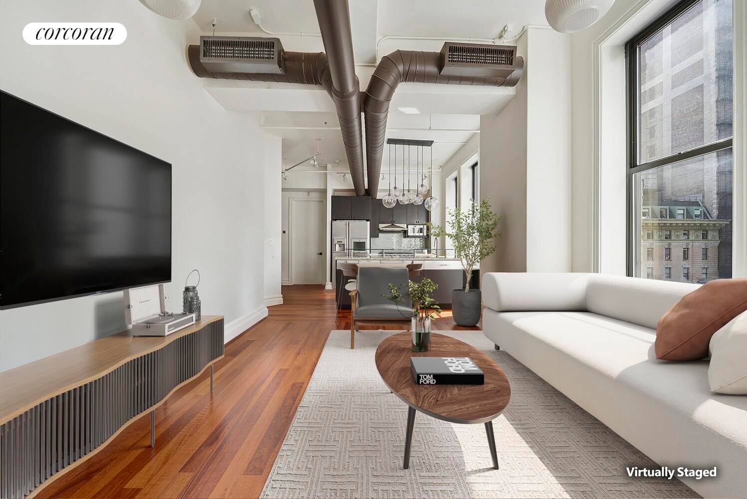 Welcome to Residence 11C at Park South Lofts a sun drenched corner home that seamlessly combines loft inspired character with modern sophistication.