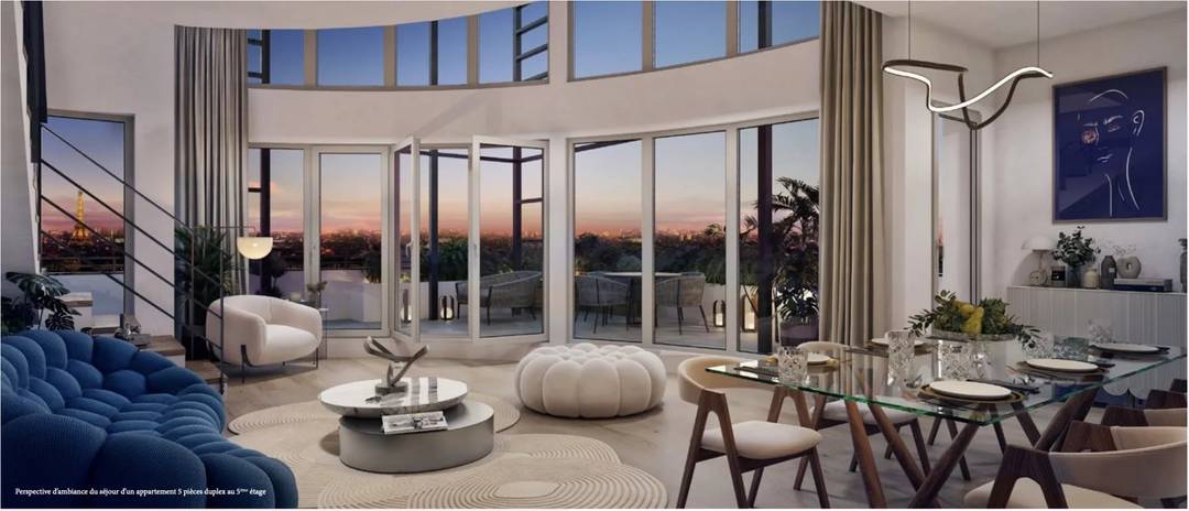 Exceptional duplex with 5 terraces and view of Paris