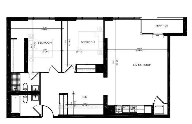 This luxury 2 Bedroom Den and 2 Bathroom condo suite at offers 1207 square feet of open living space.