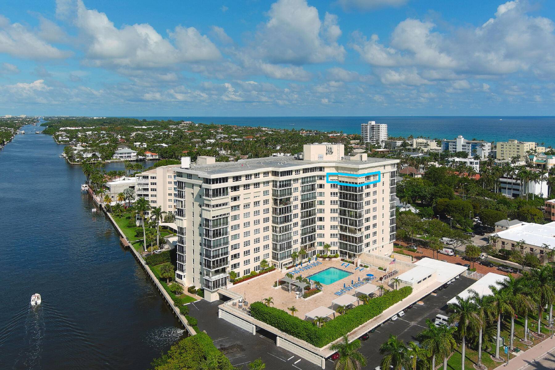 Experience breathtaking panoramic ocean, Intracoastal, and city views from one of Delray Beach's most coveted buildings, Barr Terrace.
