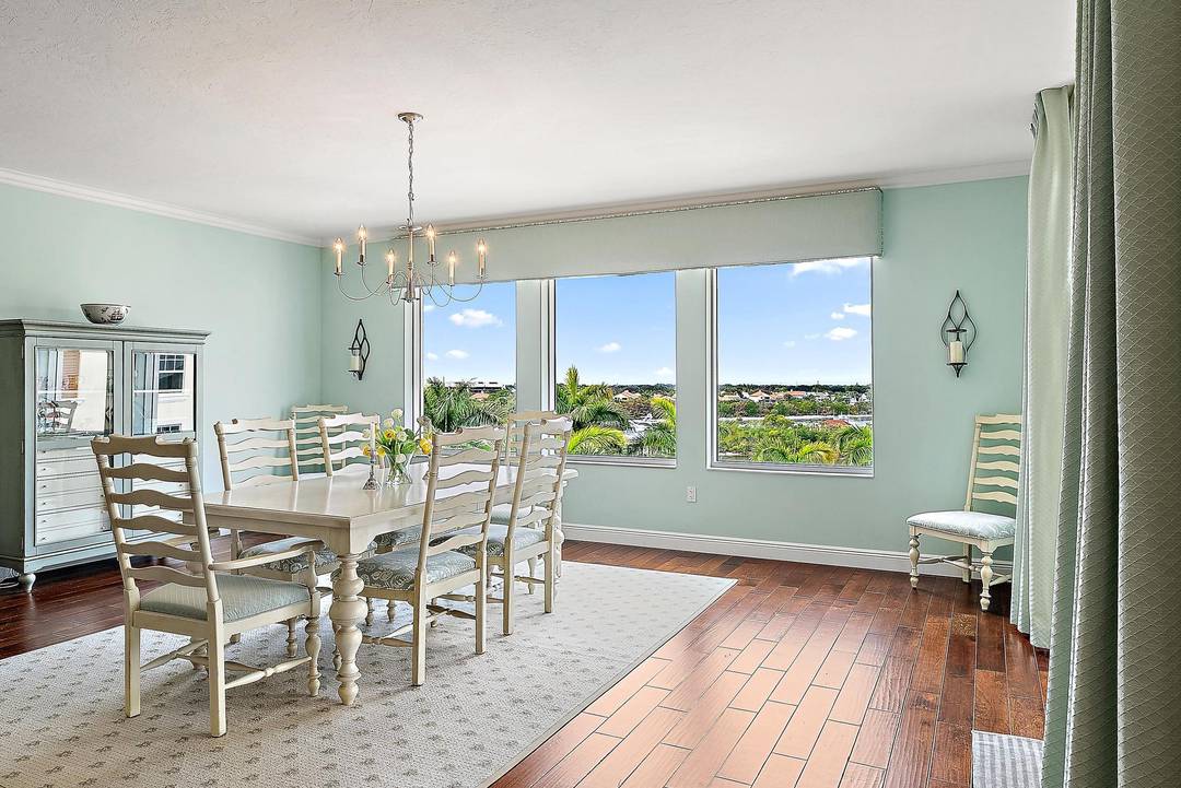 Corner residence in the prestigious Anchorage Building at Jupiter Yacht Club.