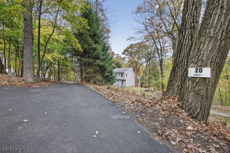 This home is nestled in a private setting with winter lake views of New Jersey's largest lake.
