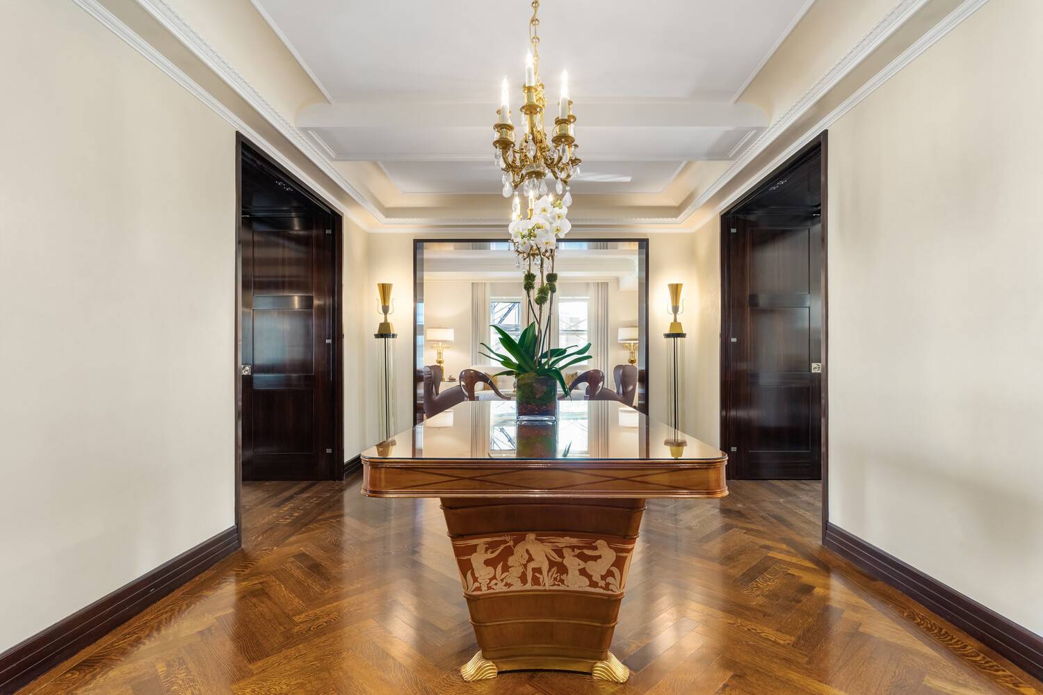 Located in sought after pre war condominium, this full floor penthouse offers 360 degree views of New York City's stunning landscape.