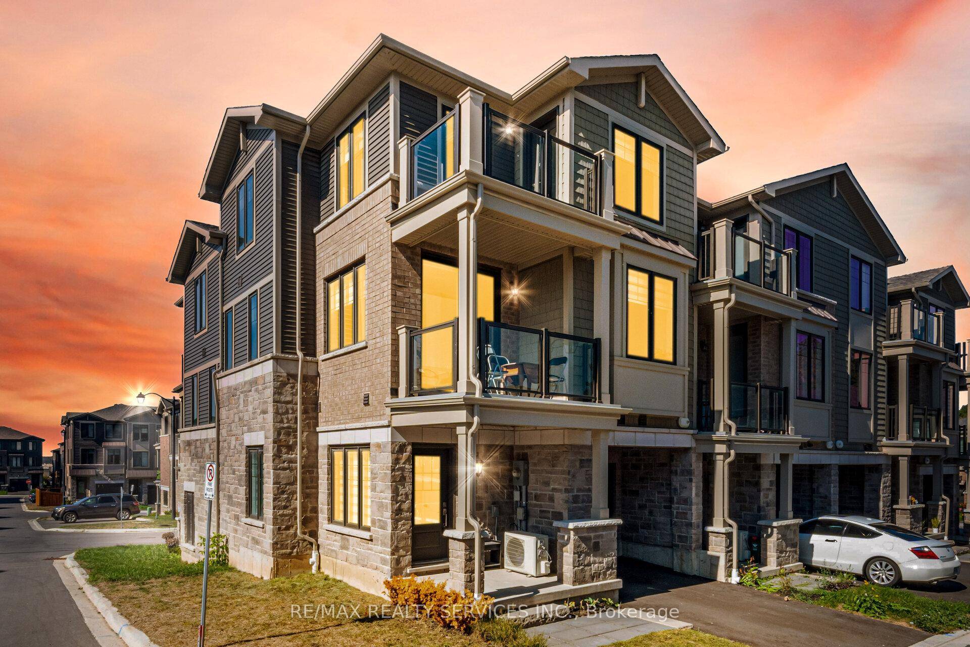 Immaculate Move In Ready Corner 3 Bedrooms Stone Elevation Town House In Newer Sub Division Located Next To Highway 401.