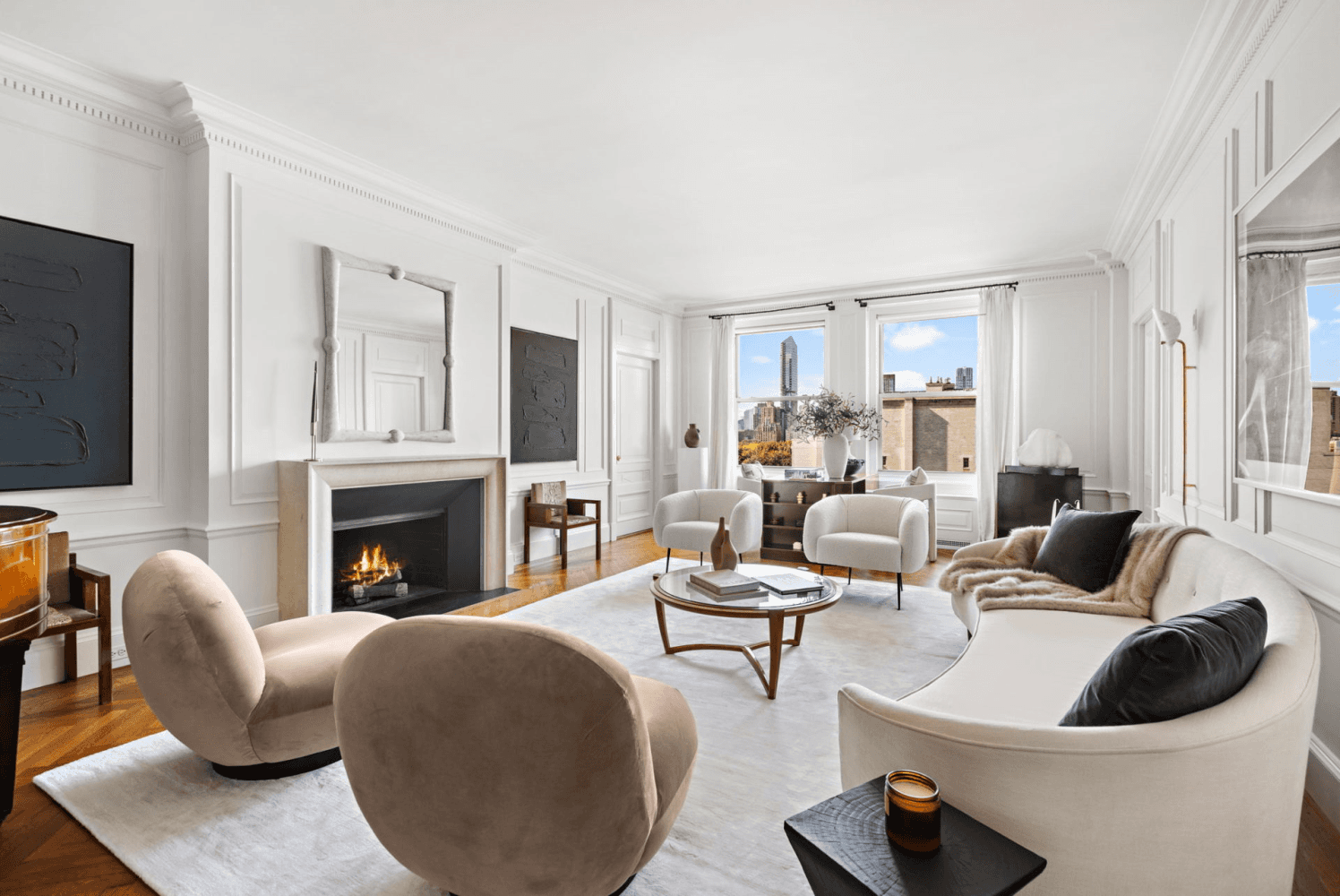 Park views and timeless elegance grace this expansive pre war residence, located in a prestigious limestone building at 30 East 71st Street on Manhattan's Upper East Side.