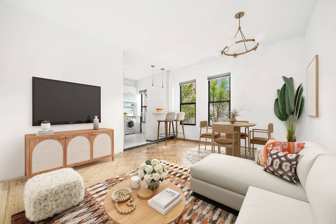 Prime Prospect Heights Pre War Home This extra large, third floor one bedroom with home office areas has fantastic light overlooking the lovely, tree lined Lincoln Place.