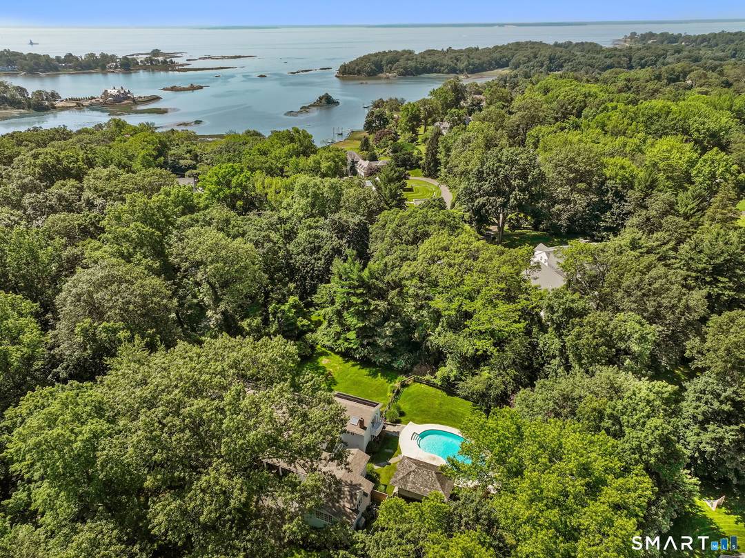 Perched high in the coveted Delafield Island Association, this beautiful colonial with pool and cabana offers a rare combination of privacy, natural light, and effortless indoor outdoor living.