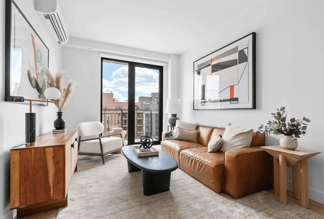 Beautiful spacious one bedroom flexed into a two bedroom, one bathroom apartment featuring a private balcony, oversized windows, matte black and Calcutta finishes, custom tiled bathrooms, spacious closets and in ...